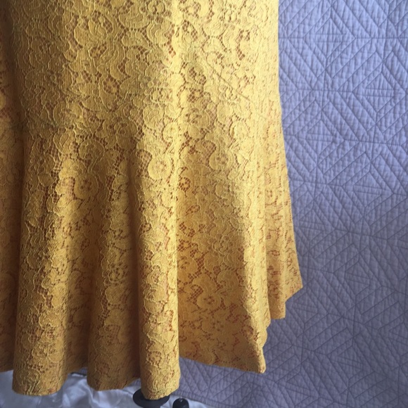 Vintage all over lace dress margigold yellow - Picture 8 of 8